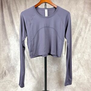 Lululemon Swiftly Tech Cropped Long Sleeve 2.0 Nightfall Purple Size 12 NEW